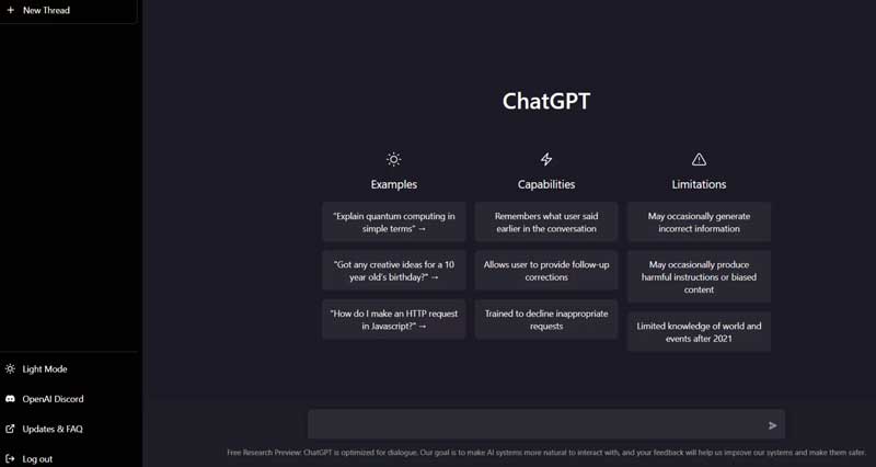 ChatGPT screenshot