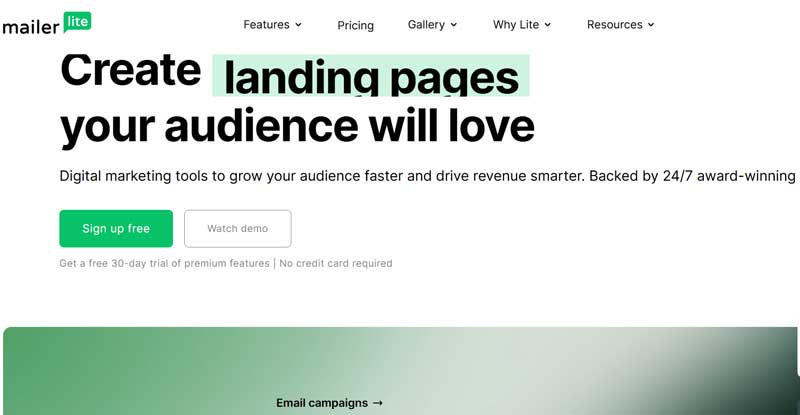 MailerLite screenshot